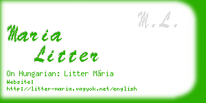 maria litter business card